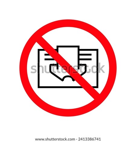 Do not cover sign prohibition symbol image. Vector icon