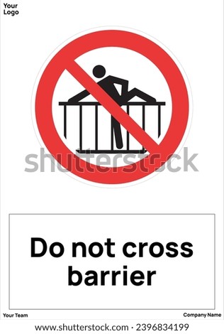 Do not cross barrier signs symbols standard iso 7010 Stockfoto © 