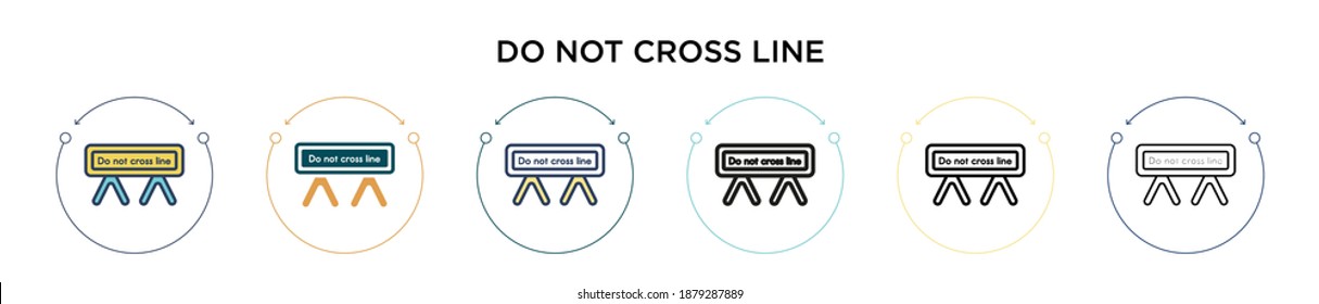 Do not cross line icon in filled, thin line, outline and stroke style. Vector illustration of two colored and black do not cross line vector icons designs can be used for mobile, ui, web