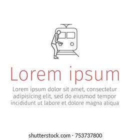 do not cross railway tracks, danger for life. vector