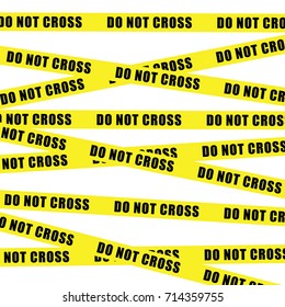 do not cross tape illustration in colorful
