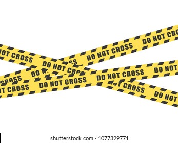 Do not cross tape on white background.