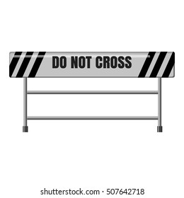 Do not cross traffic barrier icon. Gray monochrome illustration of traffic barrier vector icon for web