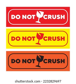 Do Not crush with pictogram broken glass pictogram bundle of delivery business background can be use for valuable package sticker attachment on logistics and delivery shipment easy to use vector eps.