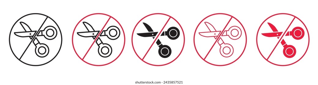 Do not cut icon line art vector