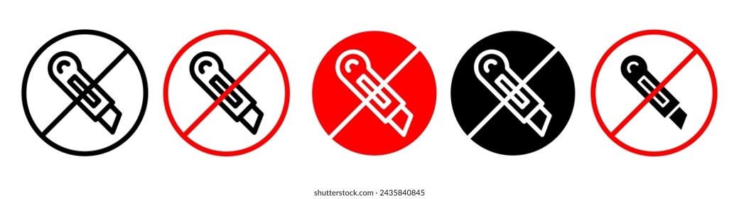 Do not cut icon logo set vector