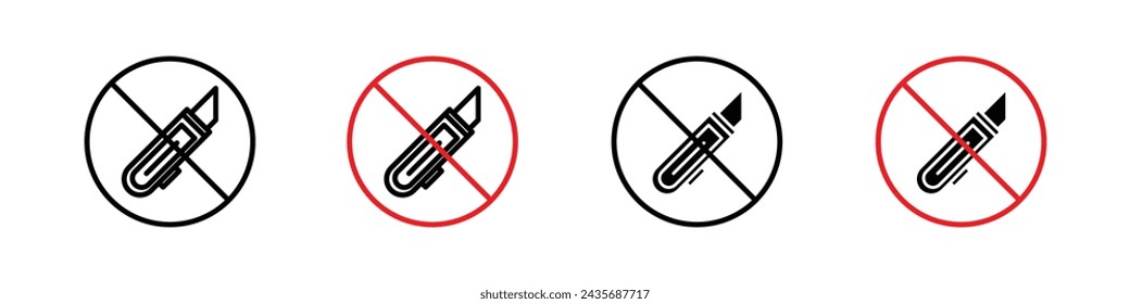 Do not cut icon vector set collection for web