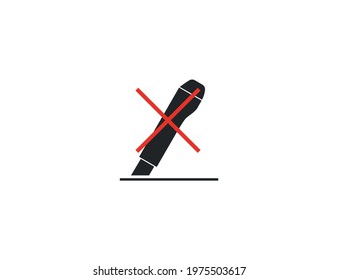 Do Not Cut, Knife, Warning Icon. Vector Illustration.