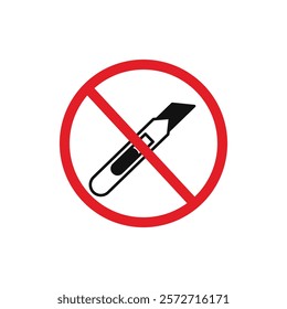 Do not cut sign flat line symbol set.