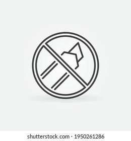 Do Not Cut With Stationery Knife Vector Concept Round Outline Icon Or Sign