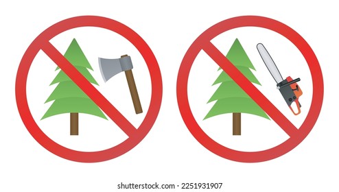 Do Not Cut Trees 3d Sign Set