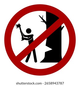 Signo o icono "No cortar árboles"