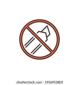 Do Not Cut With Utility Knife Vector Concept Round Colored Icon Or Symbol