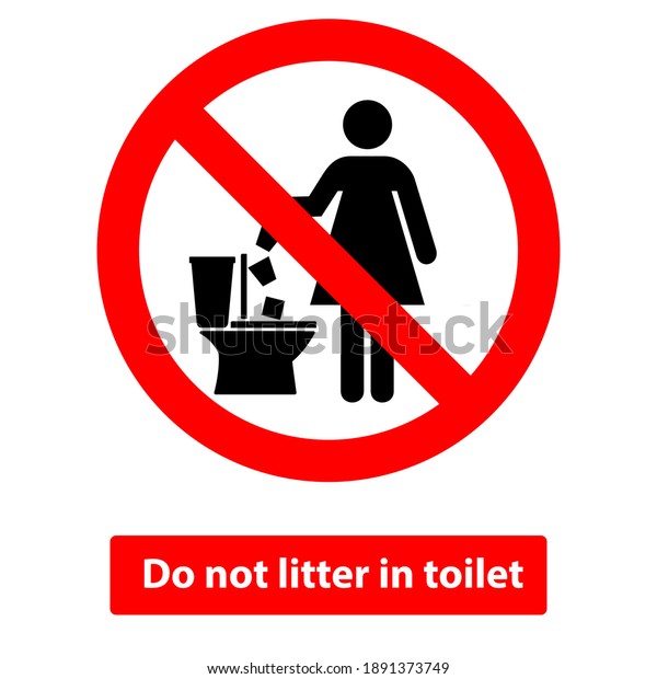 Do Not Deposit Sanitary Napkins Toilet Stock Vector (Royalty Free ...