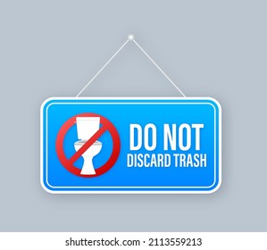 Do not discard trash on dust background. Icon for paper design.