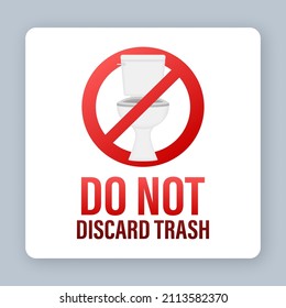 Do not discard trash on dust background. Icon for paper design.