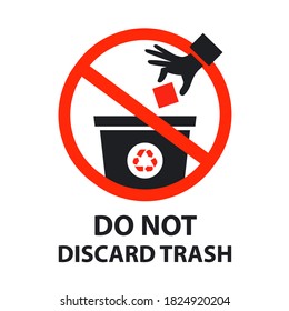 no descarte el signo de la basura. icono de vector plano aislado en fondo blanco.