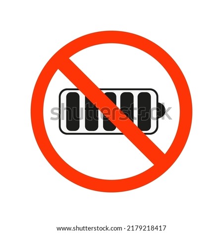 Do not dispose of batteries in the trash. Do not use the battery. Stop batteries are prohibited. Vector illustration