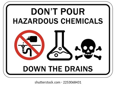 Do not dispose chemical down drain sign and labels