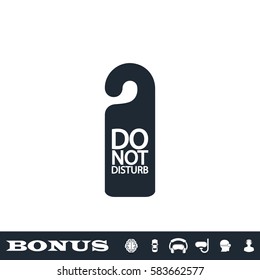 Do Not Distrub icon flat. Black pictogram on white background. Vector illustration symbol and bonus button