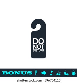 Do Not Distrub icon flat. Black pictogram on white background. Vector illustration symbol and bonus button