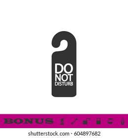 Do Not Distrub icon flat. Black pictogram on white background. Vector illustration symbol and bonus button