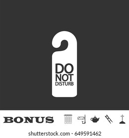 Do Not Distrub icon flat. White pictogram on black background. Vector illustration symbol and bonus icons