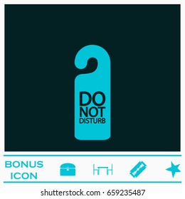 Do Not Distrub icon flat. Blue pictogram on dark background. Vector illustration symbol and bonus icons