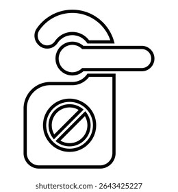 Do Not distrub line icon design. Do Not distrub thin black outline symbol vector illustration. editable stroke icon on transparent background.