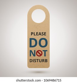 Do not disturb. Cardboard door hanger. Vector illustration