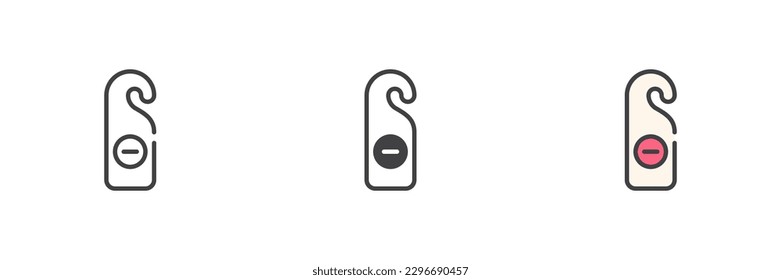 Do not disturb different style icon set. Line, glyph and filled outline colorful version, outline and filled vector sign. Symbol, logo illustration. Vector graphics