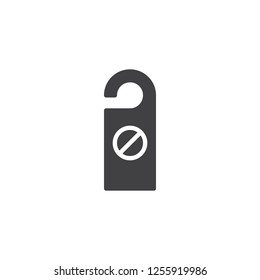 Do not disturb door hanger vector icon. filled flat sign for mobile concept and web design. Hotel tag simple solid icon. Symbol, logo illustration. Pixel perfect vector graphics