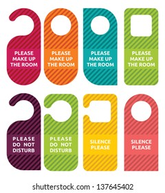 Do Not Disturb Door Hanger Set Stock Vector (Royalty Free) 137645402 ...