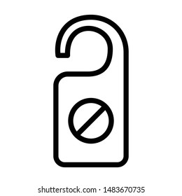 Do not disturb door hanger flat vector line icon