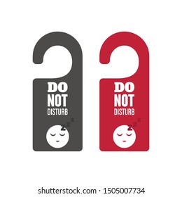 Do not disturb. Door hanger black and red on white background.