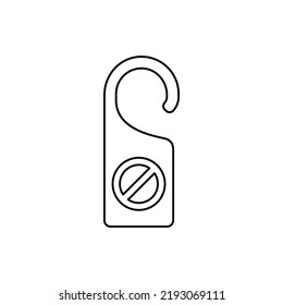 no perturbar el icono del colgador de la puerta en el icono de estilo de línea, aislado en el fondo blanco