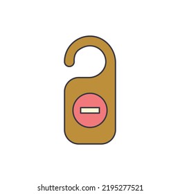 no perturbe el icono del colgador de la puerta en color, aislado en fondo blanco 