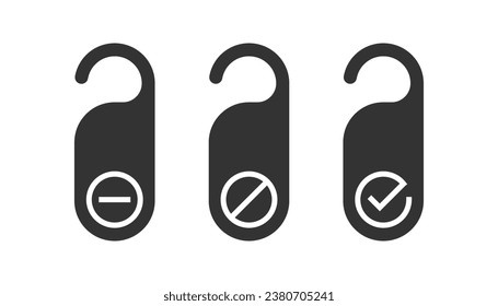 Do not disturb door hanger icon in flat style, hotel service, rest, simple outline flat style vector illustration.