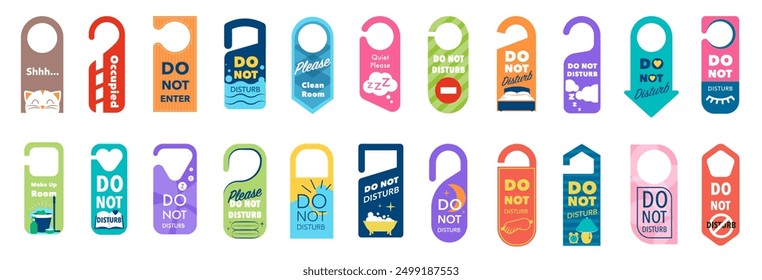 Do not disturb door hanger signs of hotel room