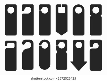 Do not disturb door hanger signs of hotel room. Please do not disturb hotel design black color.