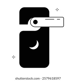 Do Not Disturb Door Hanger Vector Icon Design 