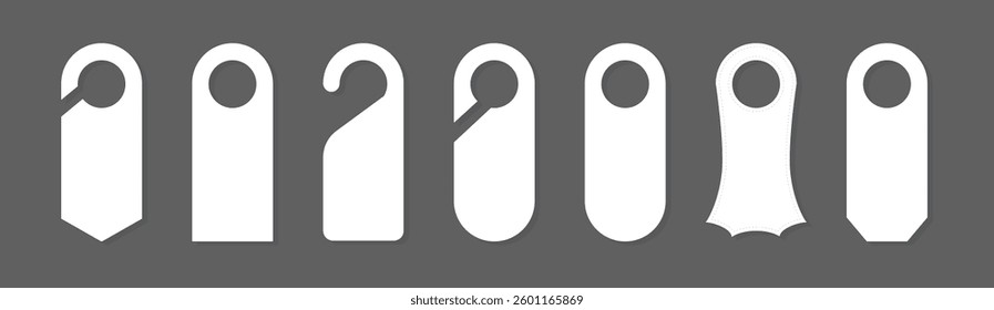Do not disturb door hanger sign vector illustration, hotel door design, door broadcaster with the inscription "Please do not disturb", Hanging Tag isolated, Door tag design, tag set icon isolated.