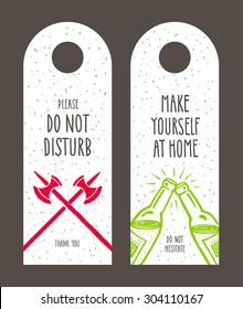 Do not disturb door hanger. Open and closed symbols