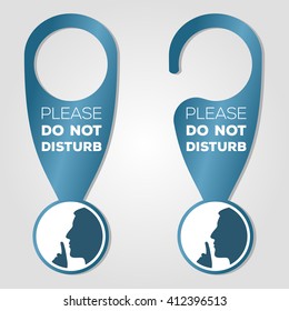 Do not disturb door hanger in exclamation point form, for hotel and motel