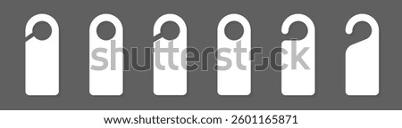 Do not disturb door hanger sign vector illustration, hotel door design, door broadcaster with the inscription "Please do not disturb", Hanging Tag isolated, Door tag design, tag set icon isolated.