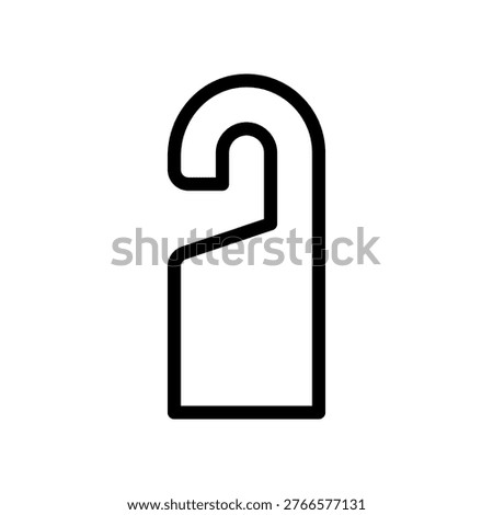 Do Not Disturb Door Hanger Icon Outline Hotel Privacy Sign Minimal Hanging Tag Graphic