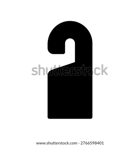 Do Not Disturb Door Hanger Icon Silhouette Hotel Privacy Sign Minimal Hanging Tag Graphic
