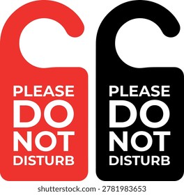 Do Not Disturb Door Hangers, Red and Black, Hotel Signs