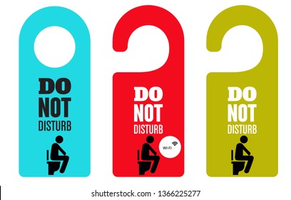 Do not disturb. Door hanger.wifi wc door.