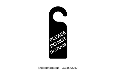 Do Not Disturb Door Knob Hanger Sign, black  isolated silhouette